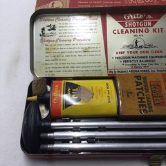 Vintage Outers Shotgun Cleaning Kit 12 Gauge Red Case Gun Oil Solvent Patches