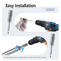 12Pcs Stainless Steel Bore Brush Set – 1/4″ Hex Shank Wire Brushes for Rust & Tu