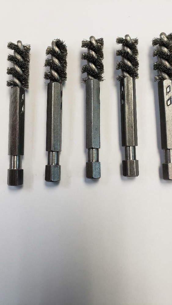 Hightbrush T814 1/4” Dia Power Fitting Brush Stainless St 1/4”Hex drive 5 pk