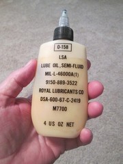 VTG Vietnam Era LSA Weapon Oil Lubricant 4 fl oz Clear Bottle RARE 1967 original
