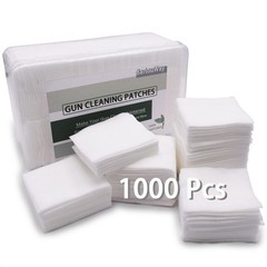 1000 Pieces Gun Cleaning Patches with Storage Case Highly Absorbent White