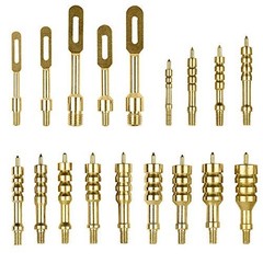 Solid Brass Gun Cleaning Jag Set for Rifles – Slotted Tip with Storage Case