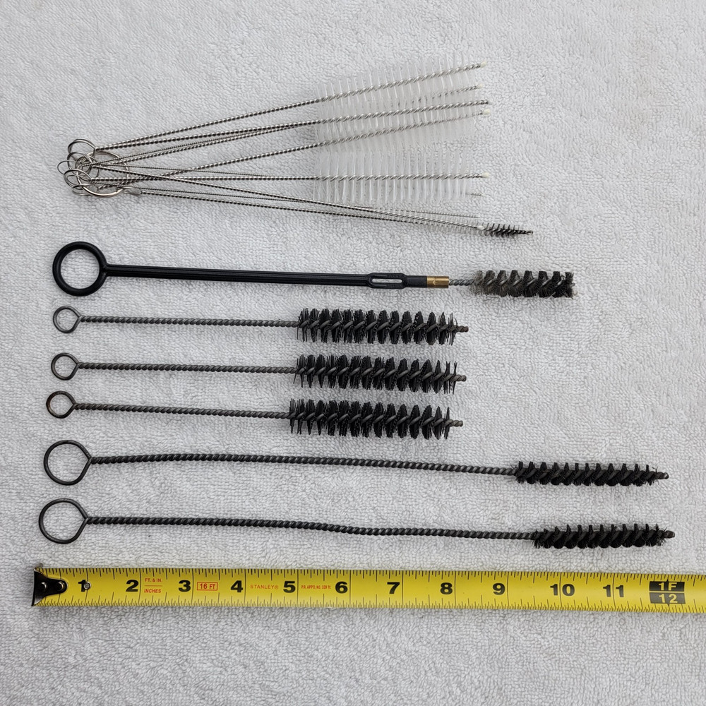 Lot of 12 Nylon Tube bore Cleaning Brush Set Carburetor Engine Cleaners