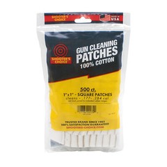 Otis Technology 1 Square Cotton Gun Cleaning Patches 500 Pack Streak-Free Design