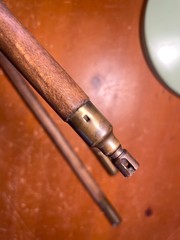 Vintage Shotgun Cleaning Rod 3 Pc Wooden Brass Gun Cleaning Rod 36” Antique