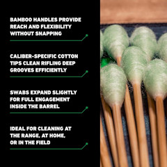 Field & Range Bore Stix | Pre-Saturated Gun Cleaning Cotton Swabs | Caliber Spec