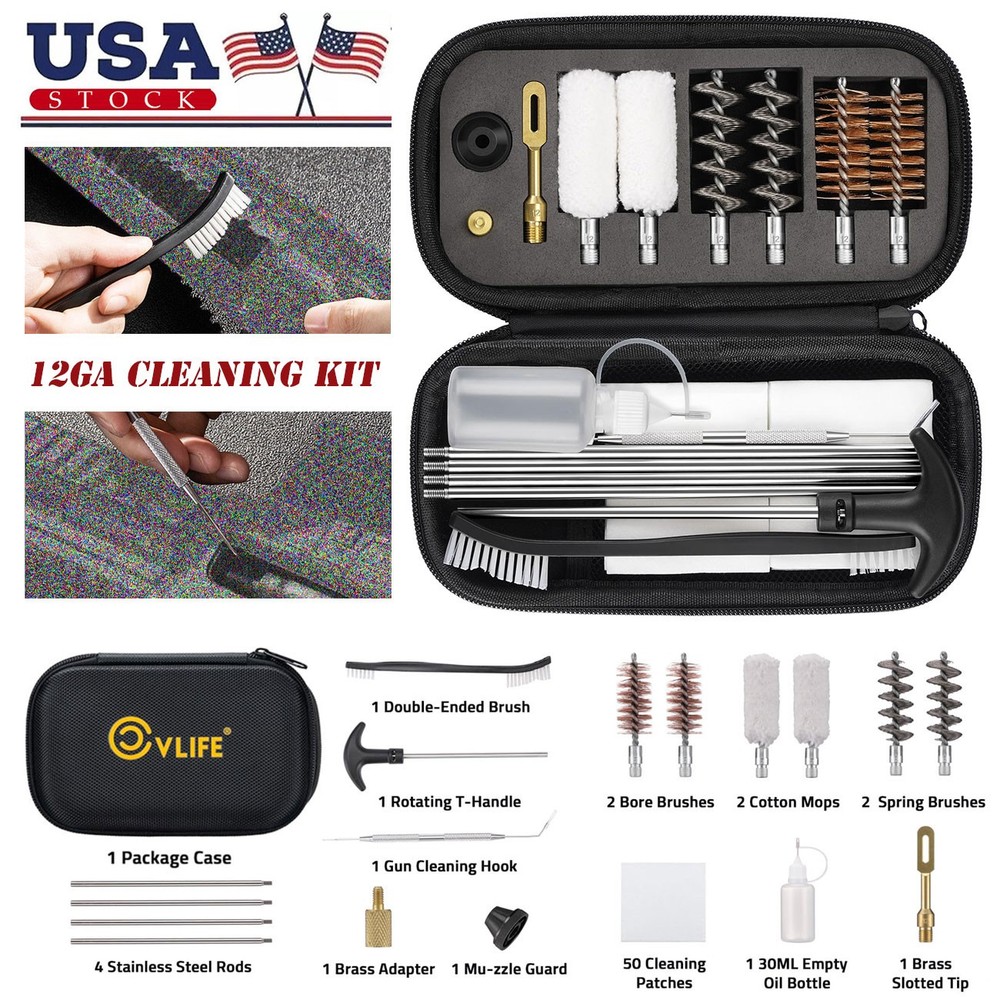 68pcs Gun Cleaning Kit Barrels Cleaner Supplies Compatible with 12 Gauge Shotgun