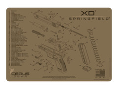 For Springfield XD Armorers Cleaning Mat Cerus Gear PREMIUM Made in USA FDE