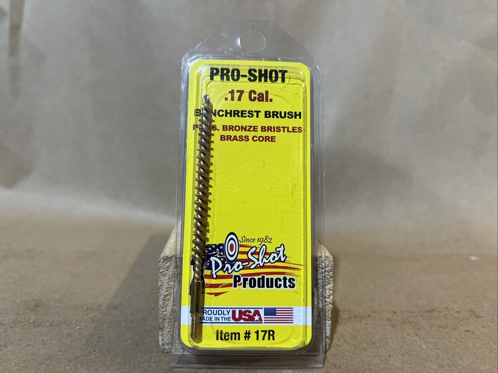 PRO-SHOT .17 Cal Bronze Bristle Rifle Bore Benchrest Brush #17R