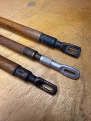 Antique 3 Piece Wood Wooden Rifle Shotgun Gun Barrel Cleaning Rod Lot of 3