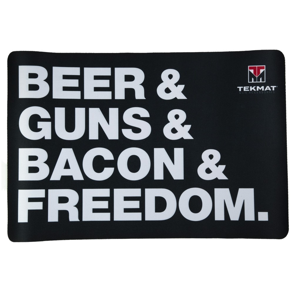 TekMat TEKR17BGBF Cleaning Mat Black/White Rubber 11″x17″ “Beer & Guns & Bacon