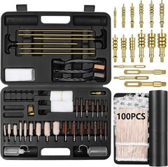 Gun Cleaning Kit w Mat & Case Brass Jags Rods for Rifle Shotgun Hunting Calibers