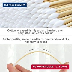 500 PCS 6-Inch Precision Gun Cleaning Swabs with Storage Case – Lint-Free Bamboo