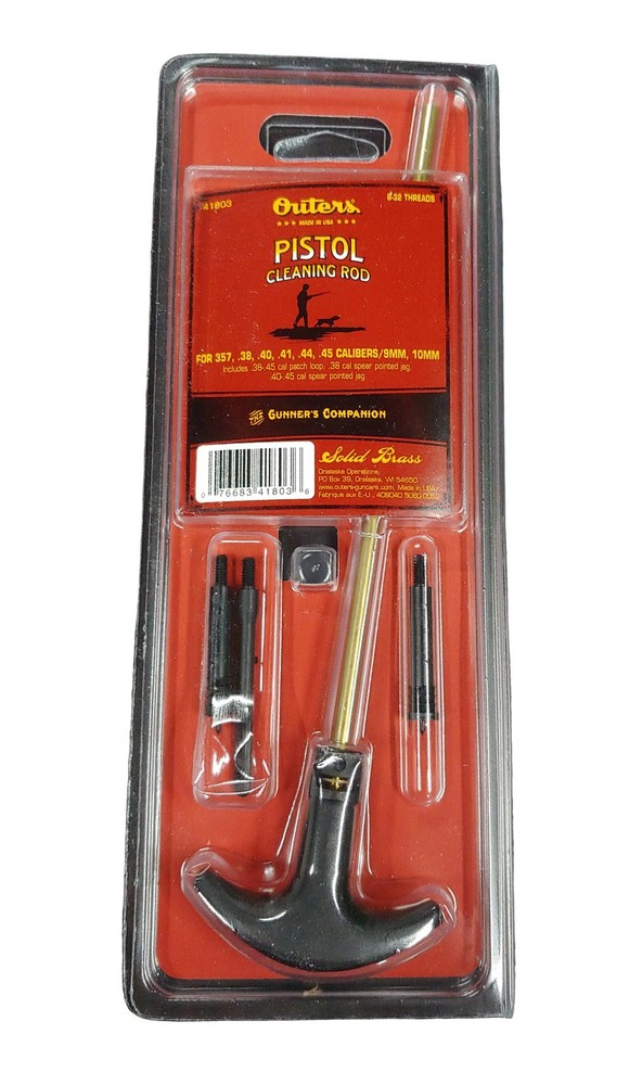 Outers Brass Pistol 1-Piece Cleaning Rod .38-.45 Caliber/9mm 41803