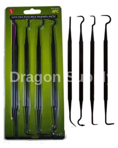 New 4pc 7 1/4″ Nylon Double Ended Pick Set Gun Cleaning Crafts Electrical Auto