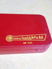 Vintage Outers Rifle Cleaning Kit #477 .22 Cal Original Packaging Red Metal Box