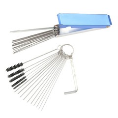 Carburettor Cleaning Brush Set Stainless Steel Aluminum Box 5 Brushes Wrench Kit