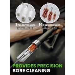Universal Gun Cleaning Kit 43pcs Stainless Steel Rods CLP Oil Brushes Patches US