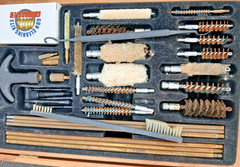 VINTAGE GUNMASTER DELUXE UNIVERSAL GUN CLEANING KIT WOODEN CASE W/ FREE SHIPPING