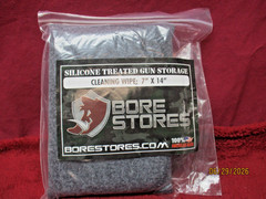 BORE-STORES, 7″X 14″, Gray Silicone Treated Gun Cleaning Wipe