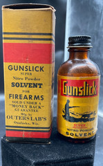 GUNSLICK Vintage Super Nitro Powder Solvent Bottle USA Collectible *Empty*