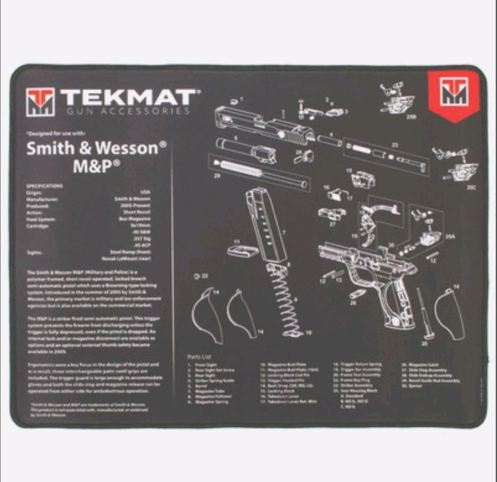 TekMat For Smith & Wesson M&P Shield Armorers Cleaning Bench Mat Pad 20″ x 15″