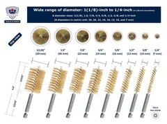 16-PC Bore Brush Set [8-Size X 2 Sets] Stainless-Steel and Brass Wire Brushes…
