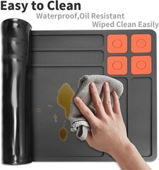 “Pistol Gun Cleaning Mat, Magnetic Anti-Slip Rubberized Mat with Organizer Parts