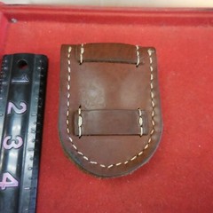 MILITARY GUN CLEANING 42 INCH CHAIN WITH LEATHER BELT POUCH