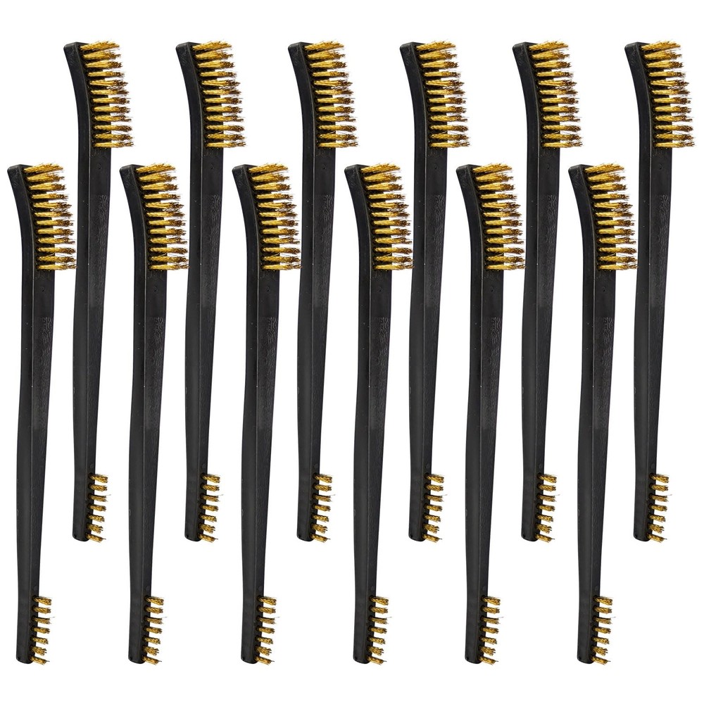 12 Pack Double-Ended Gun Cleaning Brushes Set, Brass Brush 12