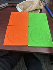 Maratac CountyComm Extreme Trident Parts Coasters Non Slip Zombie Green + Orange