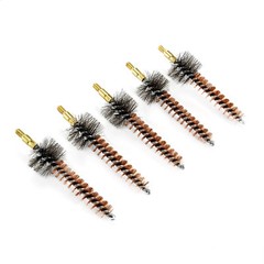 5 Pieces Bronze Bristle Bore Cleaning Brush Thread for Rifle with 50 Patches