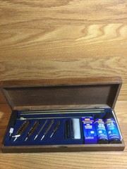 Outers Deluxe Gun Cleaning Kit in Wooden Box Rifles Pistols Shotgun