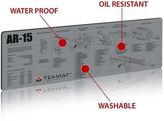 TekMat 36in Printed Gun Cleaning Mat , Grey, TEK-36–GY Bench Mat
