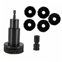 Wheel Hub Cleaning Kit for Power Drill – Includes 1 Adapter and 5 Grinding