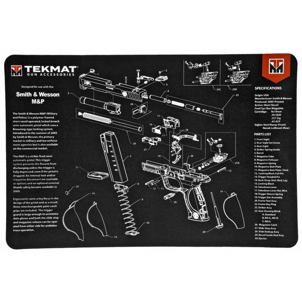 Smith & Wesson S&W M&P – 3mm Soft Mouse Pad Mat – 11 x 17 inch – BONUS TOWEL