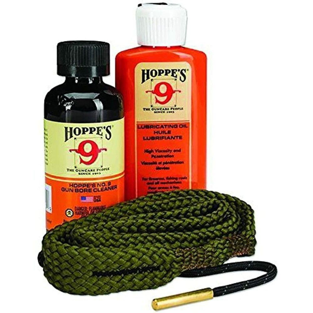 Hoppes 1-2-3 Done .30 Caliber Rifle Cleaning Kit Clam Pack BoreSnake Solvent Oil