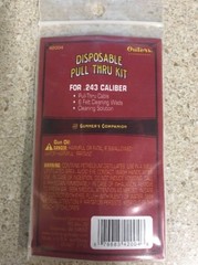 Outers Pull Thru Gun Cleaning Kit .243 Cal Compact Pull-Thru Disposable 42004