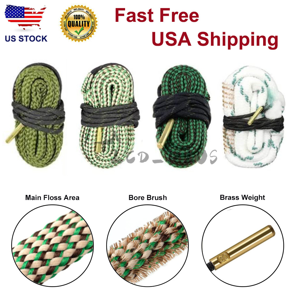 Bore Rope Gun Snake Barrel Cleaners .22 thru .45 & 12 20 Ga Rifle Shotgun Pistol