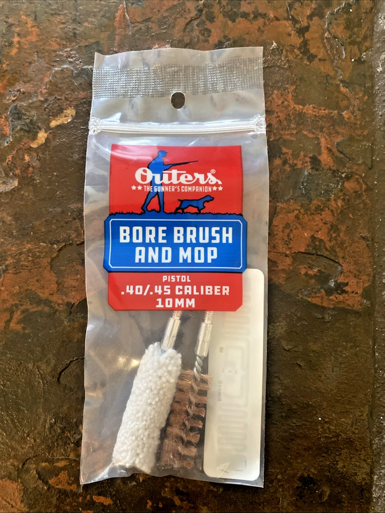 Outers Item 93102 Bore Brush And Mop ~ Pistol ~ .40/.45 Caliber 10MM NIP