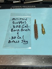 Military Surplus .308 Cal. Bore Brush & .30 Cal. Brass Jag #8-32 Threads