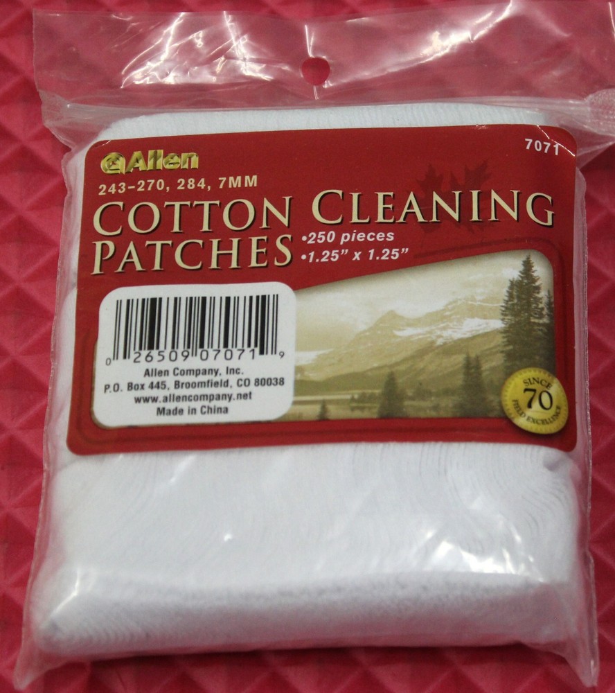 Allen Cotton Cleaning Patches 250 Count 1.2″ x1.25″ 7071