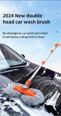 Three Section Telescopic Car Mop Double Brush Head Roof Window Cleaning Tool