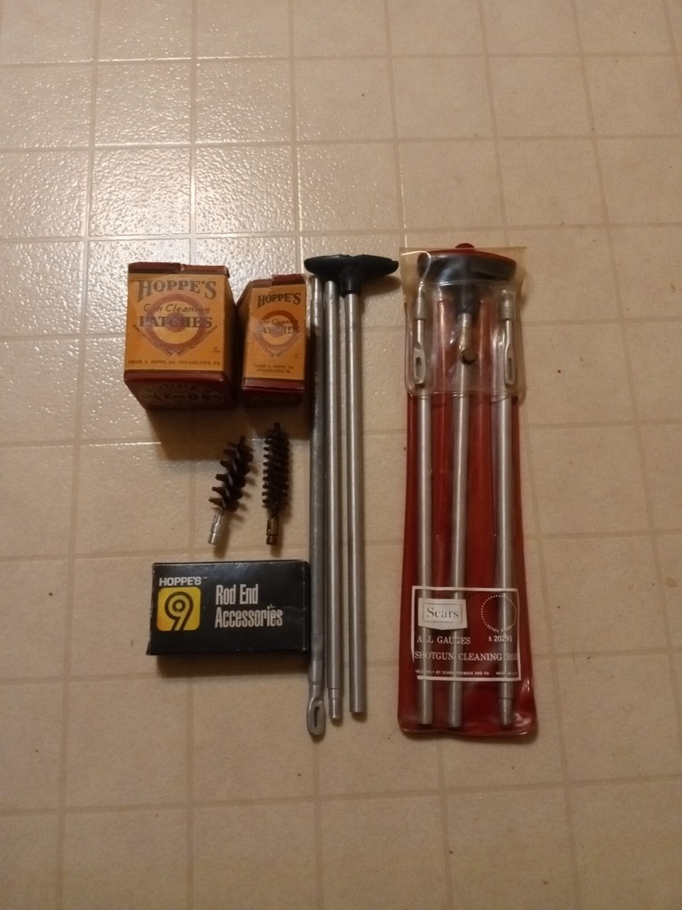 Vintage Sears Shotgun Cleaning Lot Rods, Pads, Brushes, Accessories USA Usable