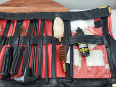 Vintage ALLGUN Universal Gun Cleaning Kit Roll-Up Case with Parts Shown