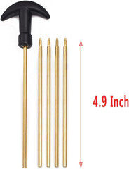 Airgun Cleaning Kit .17 and .22 Caliber with Brass Brushes Cotton Mops Bronze