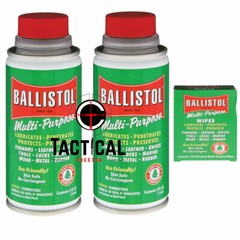 2 Cans of 4 oz of Gun Cleaning Ballistol Multi-Purpose Wipes ( 10 wipes) &