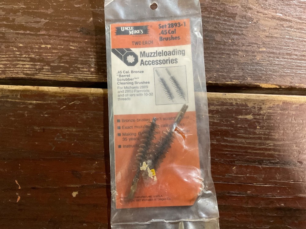 Uncle Mike +++2+++ Cleaning Brush 45 Cal Bronze. FREE SHIPPING