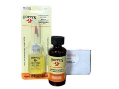 HOPPES Gun Bore Cleaner & Hoppes PRECISION Lube OIL 40 PATCHES 9mm – .45 Caliber