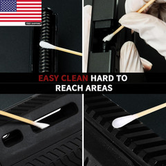 Gun Cleaning Supplies – Gun Cleaning Patches and Long Cotton Swabs Set, 6″ Cotto